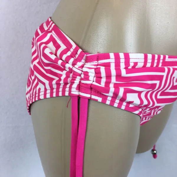 Antonio Melani Pink & White Print Swim Bathing Suit Bottoms S - Image 4