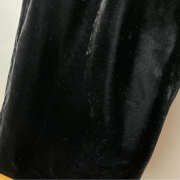 Vintage Velvet Skirt‎ Gathered Waistband Black Midi Straight Michelle Stuart - Image 8