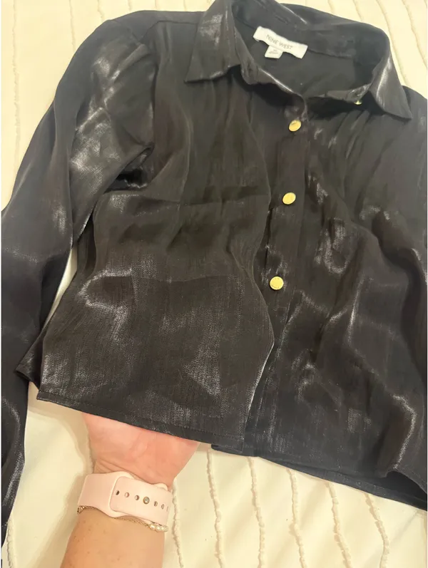 Nine West Black Button Shirt - Image 3