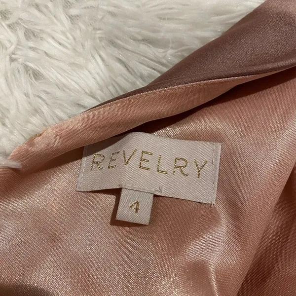 Revelry Blair Satin Gown Bridesmaid Dress in Rose Quartz Size 4 - Image 11