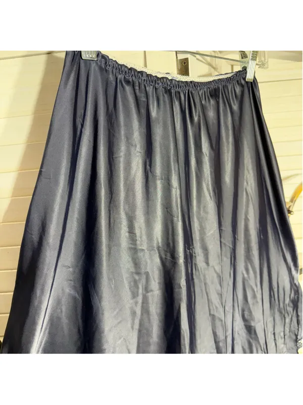 Vintage black slip skirt sheer lace hemline whimsigoth mod pinup Alt boho sz M - Image 9