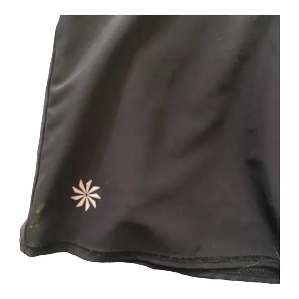 Athleta -BLACK ATHLETIC SKORT-SIZE SMALL Athletic black skort, lined mesh hen, no slip shorts, excellent condition Measurements: Waist: side to side 15-18 inches Length: waistband to bottom 14 inches - Image 2