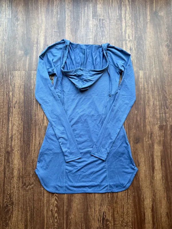 NWT Women’s Wave Life Aqua Spray Blue Long Sleeve Hoodie Cover Up - Size XS - Image 3