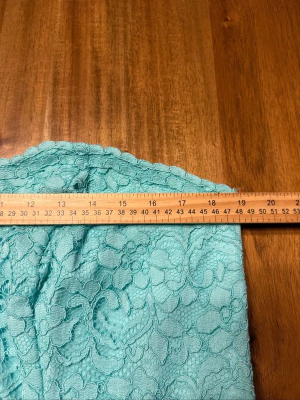 Davids Bridal Women’s Mint Green Maxi Dress Strapless Lace Top Flowy Size 16 - Image 4