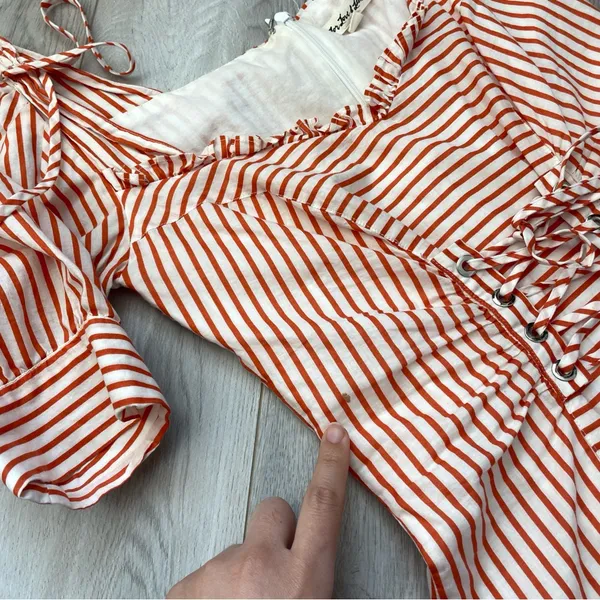 For Love & Lemons Dress striped corset mini selman womens Orange (xsmall) party - Image 7