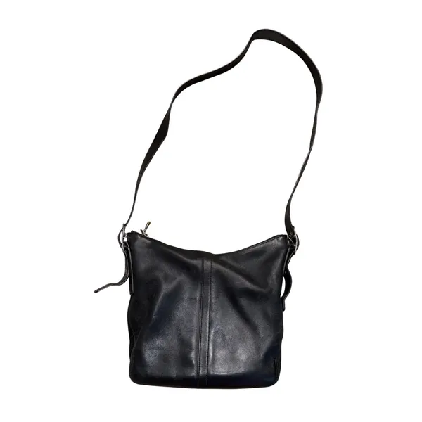 Coach Sholder/Crossbody Bag Womens Medium Black Leather Good 9326 Hobo‎ Zip Top - Image 3