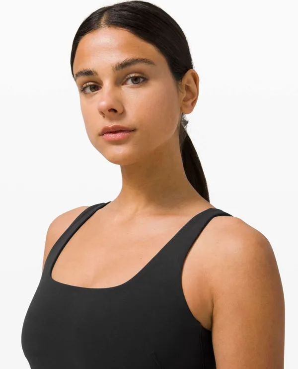 Lululemon Nulu Fold Tight Crop Yoga Tank Top Black - Image 2