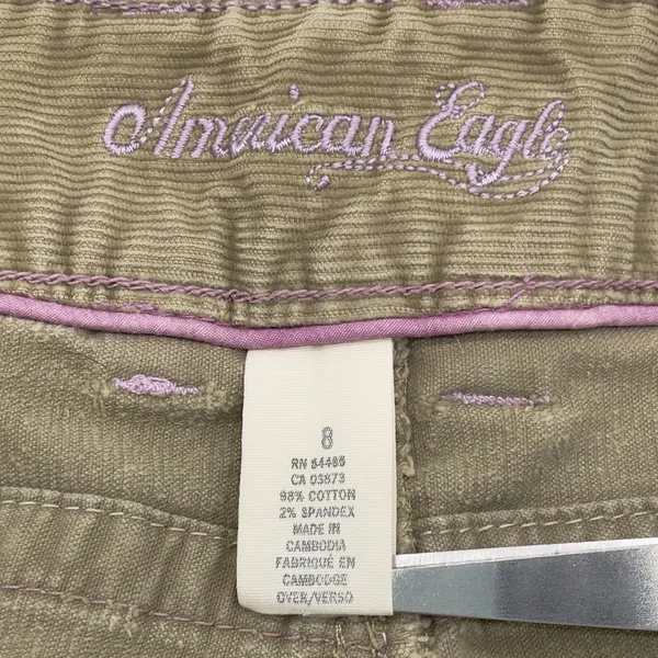 Y2K American Eagle Corduroy Pants Women 8‎ Low Rise Stretch Flare Indie Boho - Image 8