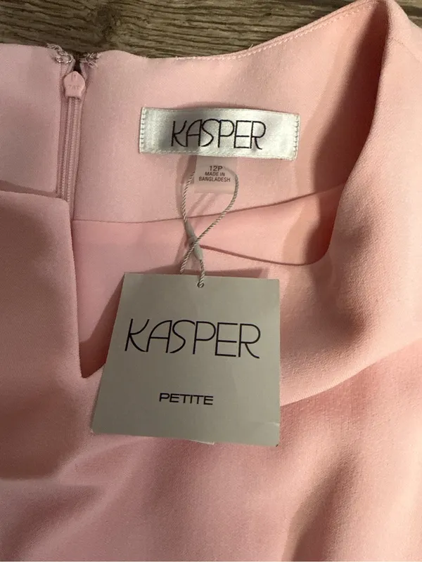 NWT Kasper Petite Tutu Pink Sheath Dress 12P Elegant Career Cocktail Dress - Image 6