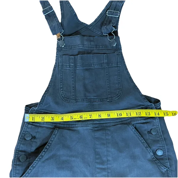 Arizona Jean Co Womens Black Distressed Denim Overalls Knee Slits Bib Size S - Image 9