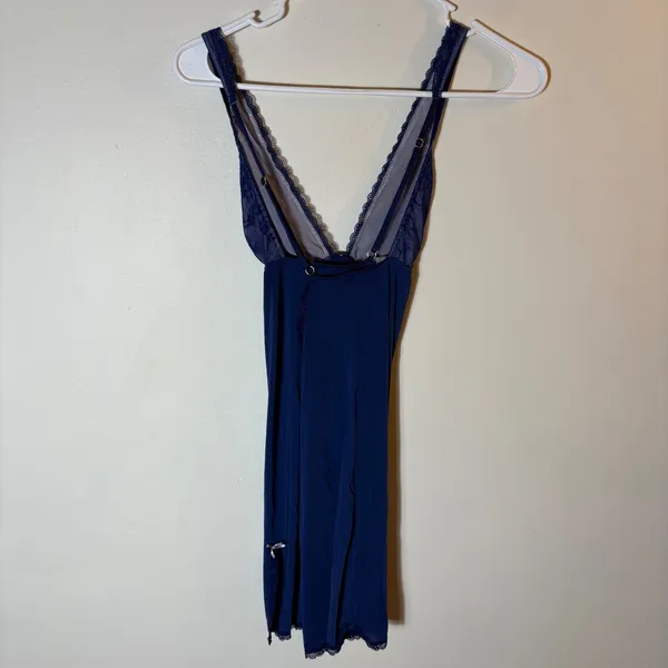 Victoria's Secret Navy‎ Blue Lace Trim Cami Slip Dress S/P - Image 3