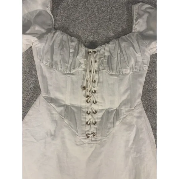 sabo skirt luxe corset vida dress Linen Cotton Xs White - Image 7