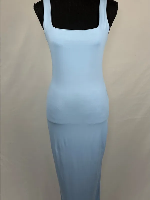 Bodycon Dress Blue Seamless Small - Image 2