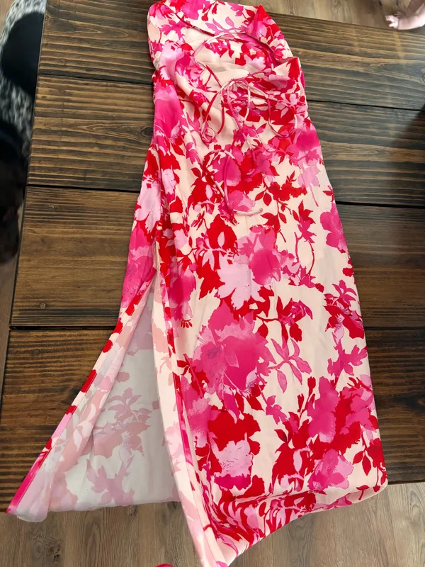Hello Molly Semi-formal Dress | floral | pink and red | XS - Image 9