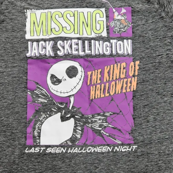 -301‎ The Nightmare Before Christmas Disney Grey Sleep T-shirt Medium - Image 2