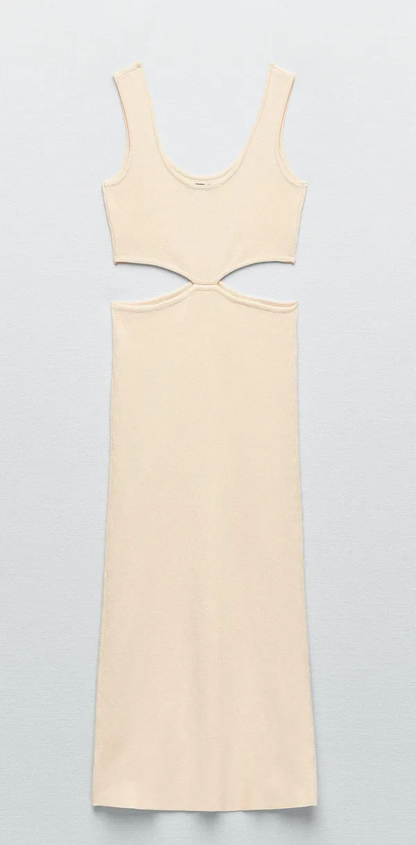 ZARA nwt ribbed knit cut out midi dress - Image 5
