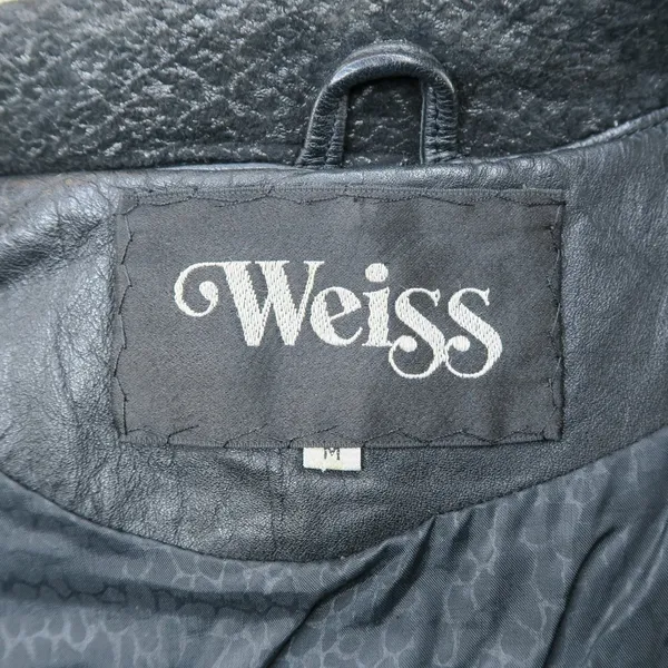 Vintage 70s Weiss Furs Black Leather Snakeskin Bomber Jacket - Image 7