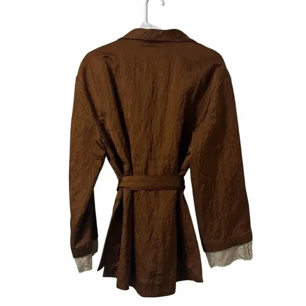 Zara Brown Belted Wrap Kimono Oversized Jacket(Size Small) - Image 7