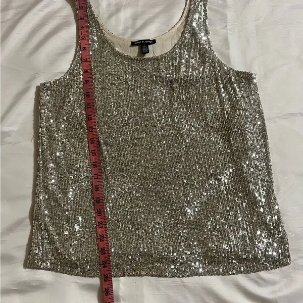 Cable & Gauge Sequin I Womens I Tank Top I Metallic - Image 2