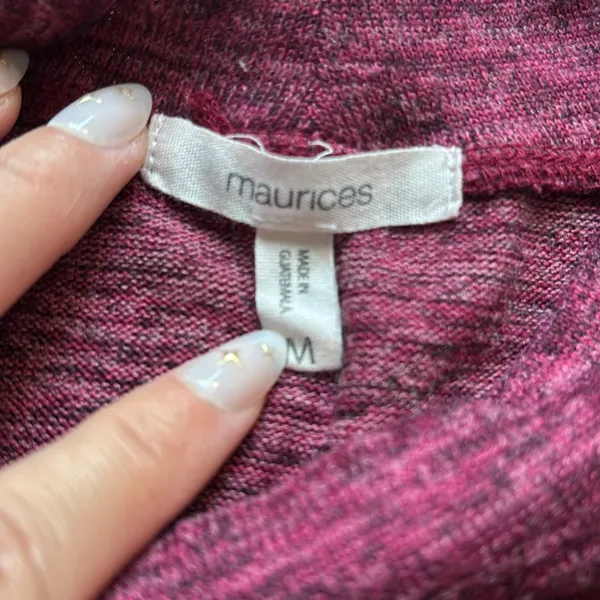 Maurices Raspberry Keyhole Light Sweater with Rouched Sleeves - Image 3