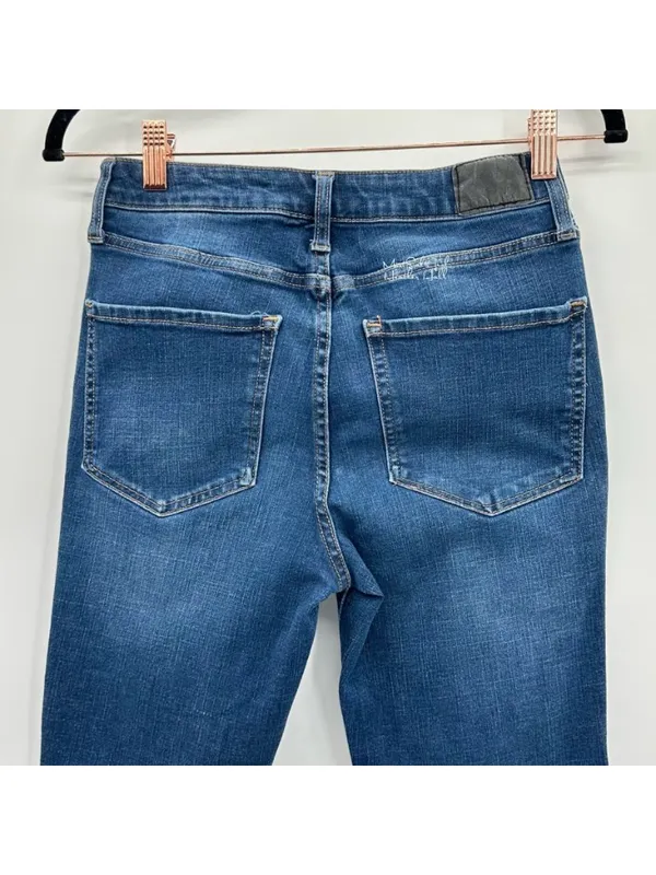 Aeropostale Button Fly Flex Effects Super High Rise Crop Jeans Size 25 - Image 3