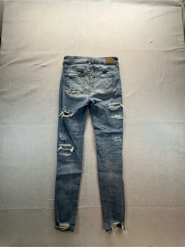 American Eagle Hi-Rise Jegging Next Level Stretch Distressed Jeans Women’s 4 - Image 9