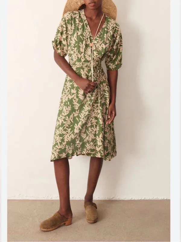 ba&sh‎ Olive Green Lady Dress size small - Image 2