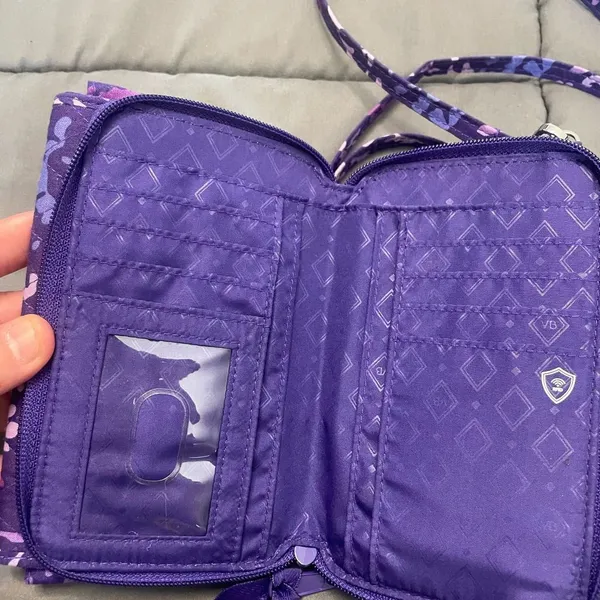 Vera Bradley 3 in 1 Crossbody Bag Purple Floral - Image 5