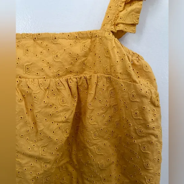 Harper Heritage x Francesca’s Yellow Ruffle Tied Top | Spring Top | Medium - Image 3