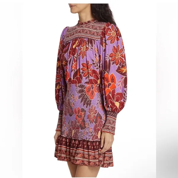 Farm Rio Sweet Floral Long Sleeve Minidress S - Image 6