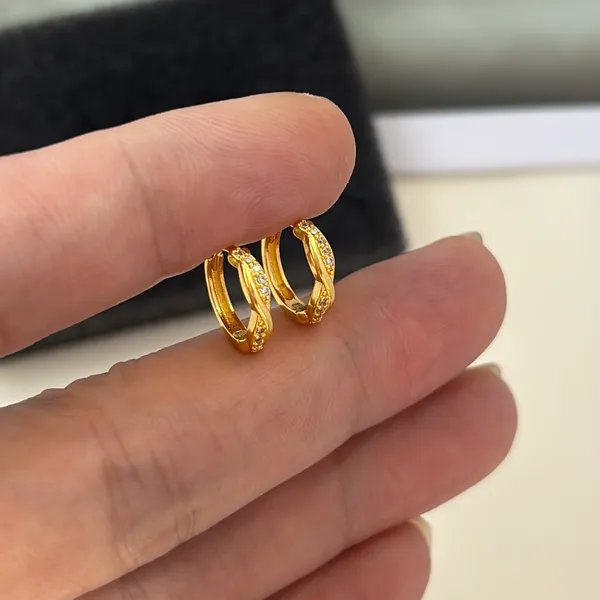 13mm CZ Small Hoop Earrings for Men Women Streetwear Punk Hip Hop Unisex Earring - Image 6