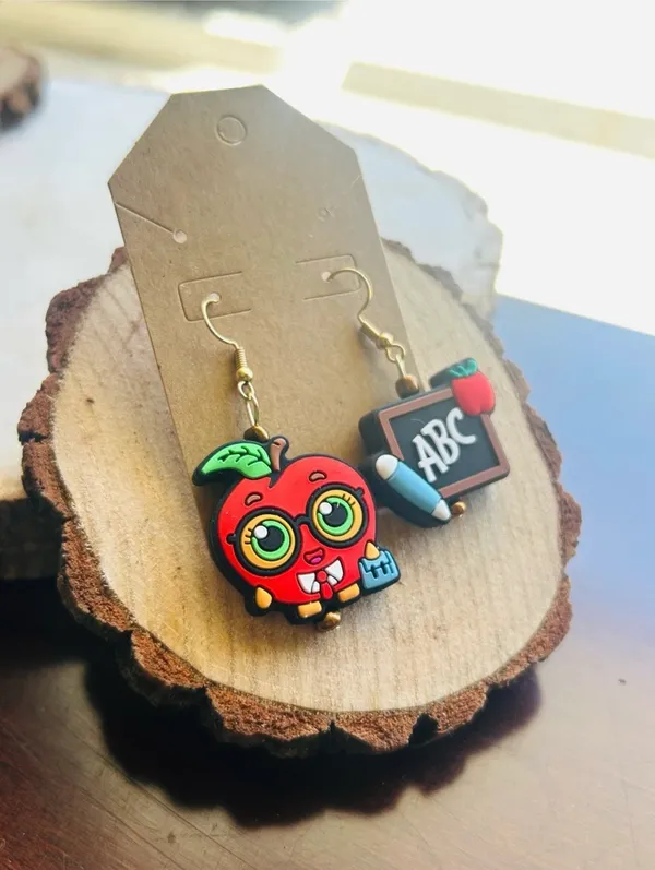 Back to School Teacher Earrings | Apple ABC Dangle Earrings | Teacher Gift - Image 5