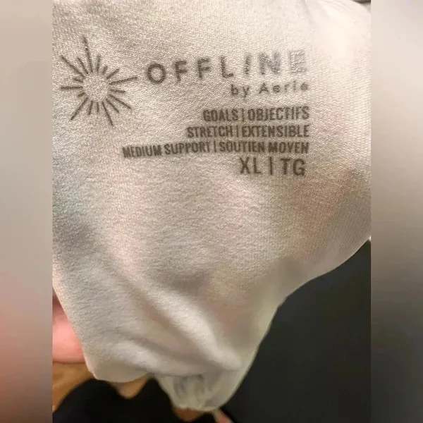 Offline by Aerie mesh vneck white sports bra - Image 3