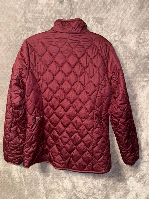 Eddie Bauer Women's Quilted Lightweight Zip-Up Jacket in Burgundy - Image 8