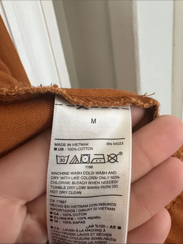 Old Navy Burnt Orange Rust Canvas Utility Field Jacket Drawstring Waist Medium M - Image 5