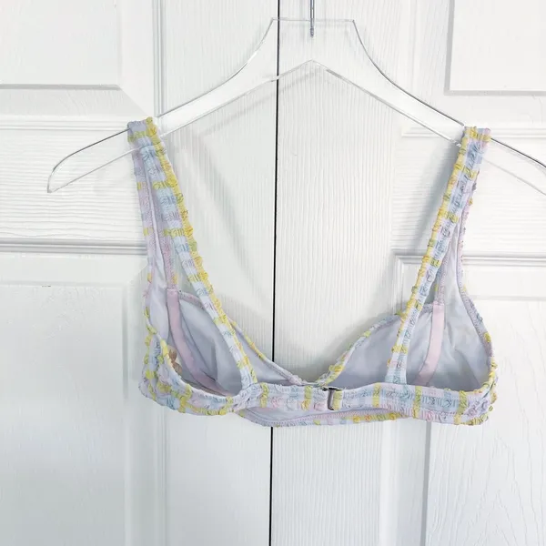 GB Gianni Bini Crush Pastel Gingham Seersucker Balconette Bikini Top Coquette - Image 5