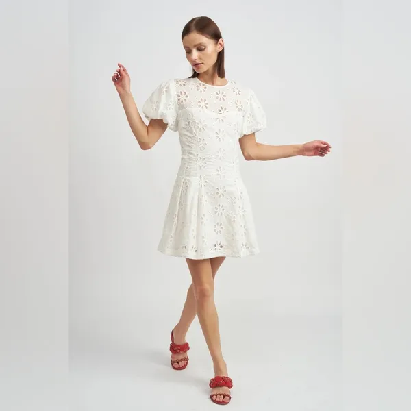 En Saison Adina Lace Mini Dress in White Size Small NWT - Image 10