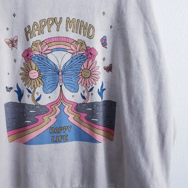 Simply Southern Happy Mind Distressed Pullover Long Sleeve Sweater - Image 4
