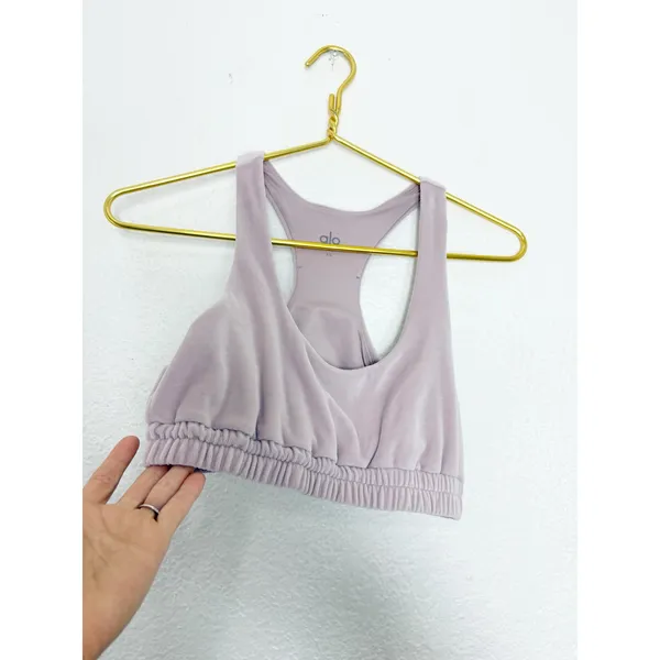 Alo Velour Glimmer Scoop Neck Bra Size XS Lightweight - Image 9