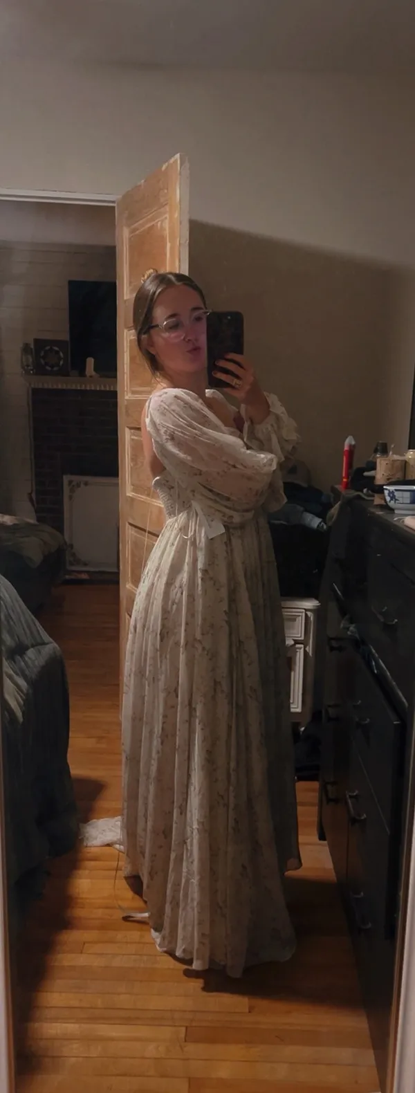 Worth Collective Delilah Mack Dress With Train in Blush - Image 3
