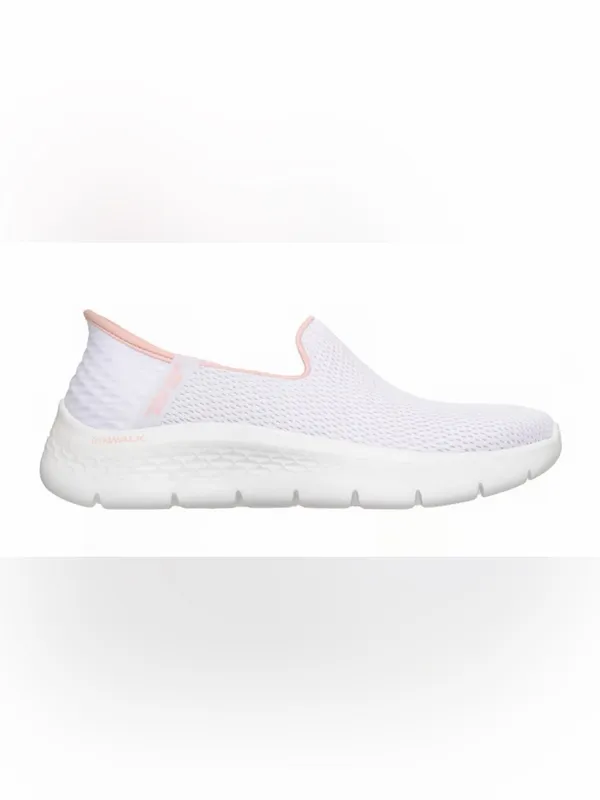 Skechers Women's Slip-On Go Walk Sneakers in White and Light Pink Size 7.5 - Image 3