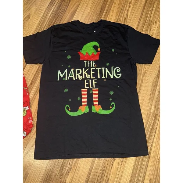 Dr. Seuss Grinch Christmas Pajamas‎ Men's Large The Marketing Elf T-shirt - Image 3