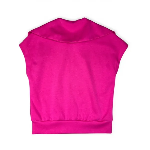 Pink Half Zip Sleeveless Cropped Sweatshirt & High Waisted Shorts Set Size Small - Image 5