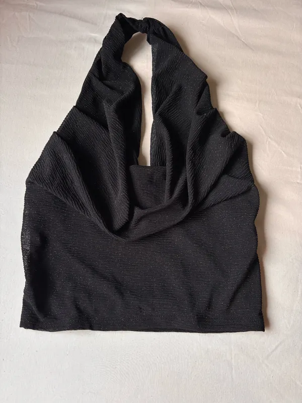 Glitter crop top Black - Image 2