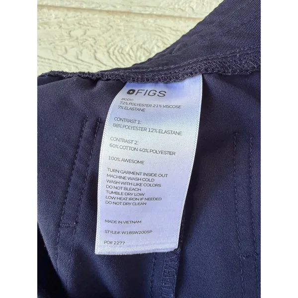 Figs Zamora Scrub Jogger Bottoms Navy Blue Size XS Petite W18SW2005P - Image 6