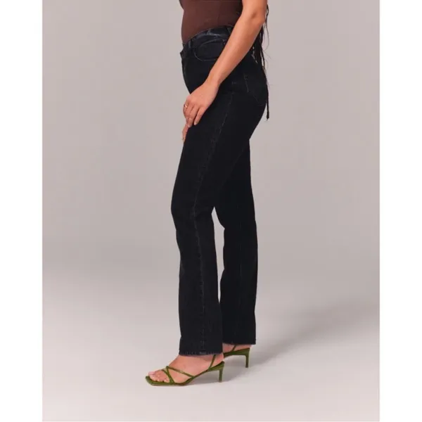 Abercrombie Fitch Curve Love 90’s Slim Straight Ultra High Rise Jeans 25/0 Short - Image 3