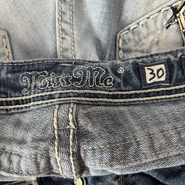 Miss Me‎ Boot Jeans 30 Blue Denim Y2K Cross Bling Studded Pockets Stretch Denim - Image 9