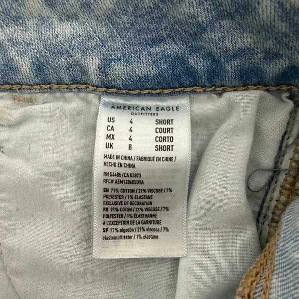 American Eagle Jegging Crop Womens 4 Short Distressed Raw Hem Light Wash Blue - Image 8