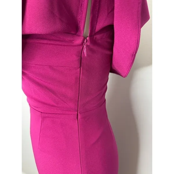 Lovers‎ + Friends Bentley One Shoulder Midi Dress XS Hot Pink Cocktail Party NEW - Image 8
