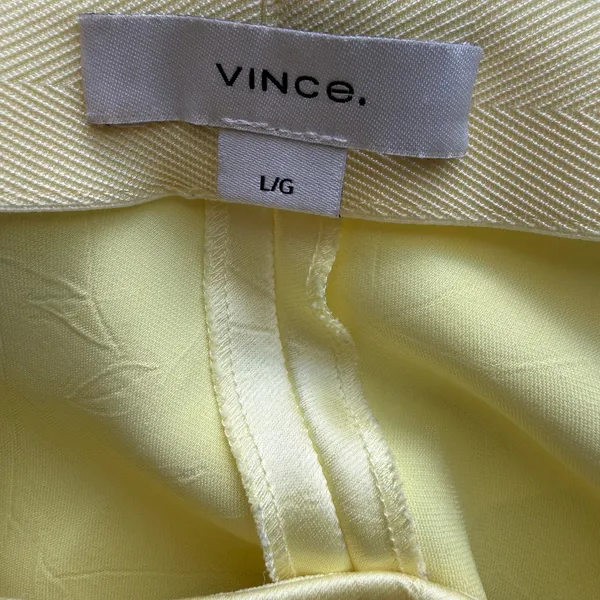 Vince sz L Yellow Satin Wide Leg High Waist Trousers Pants‎ Luxury Resortwear - Image 5